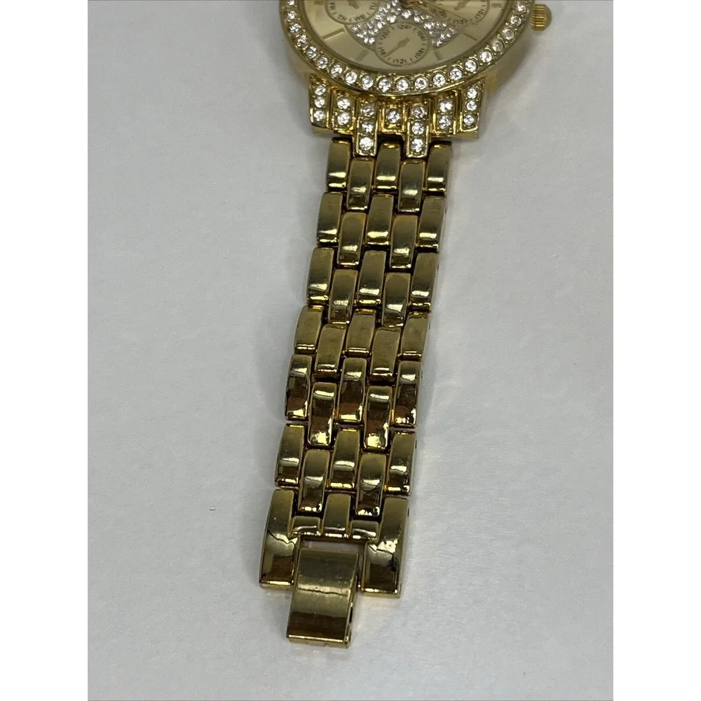 Avon Women's Watch Swarovski‎ Crystal Pave Dial Gold 6.75